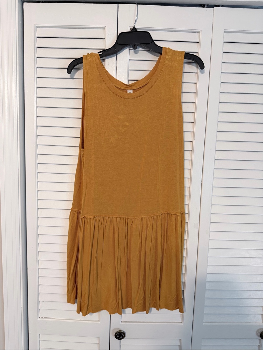 Zenana Outfitters Mustard Tiered Sleeveless Tank Top